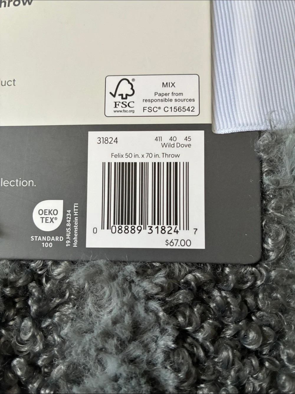 Brand New Koolaburra by UGG Felix Teddy Sherpa Throw Blanket Faux Fur 50” x 70”